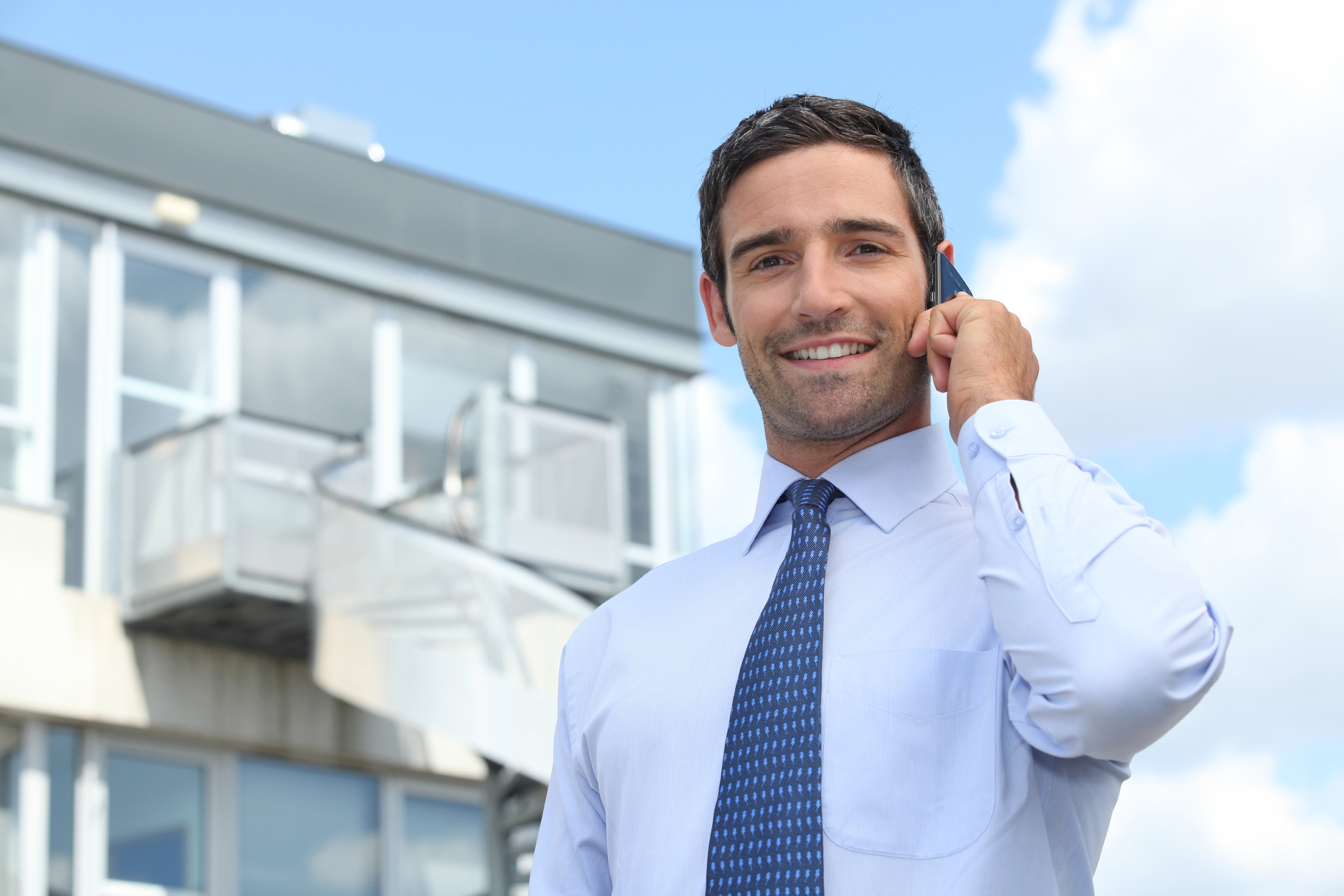 Businessman on mobile telephone